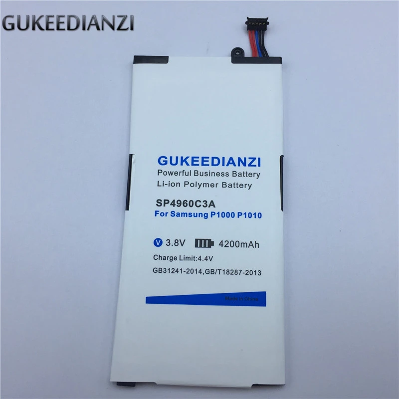 

GUKEEDIANZI Tablet Battery SP4960C3A For Samsung GALAXY Tab GT P1000 P1010 4200mAh High Quality Replacement Batteries