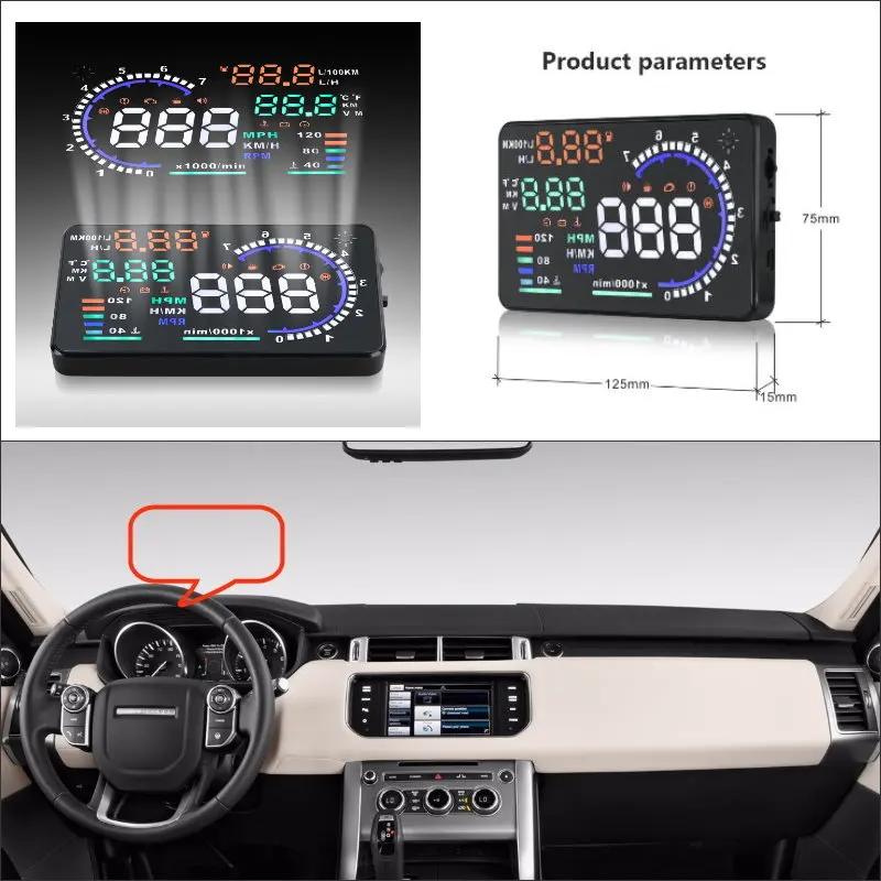Автомобильный проектор на лобовое стекло HUD для Land Rover Range Rover/SVR 2015 2016|up display|display for
