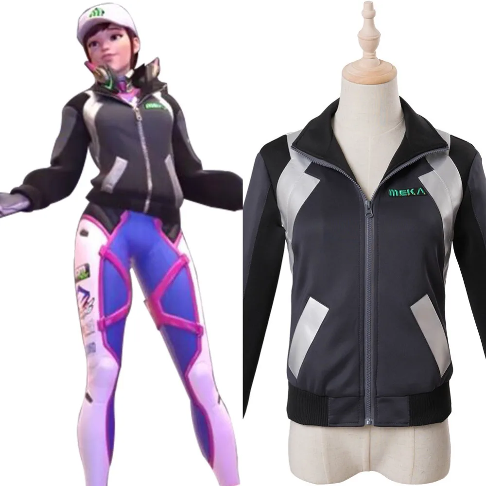 

OW Cosplay D.Va DVA Hana Song Costume Shooting Star Jacket Cap Adult Men Women Outwear Coat for Halloween Carnival Party