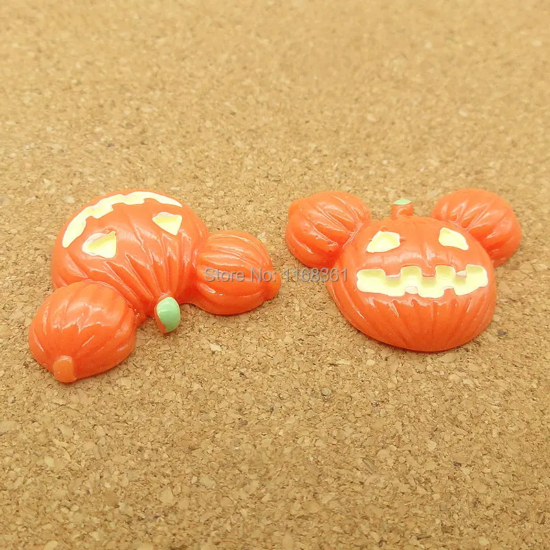 1pcs resin flat back Halloween little pumpkin 26mm Cabochons Hair Bow Center DIY Christmas decration C119-5