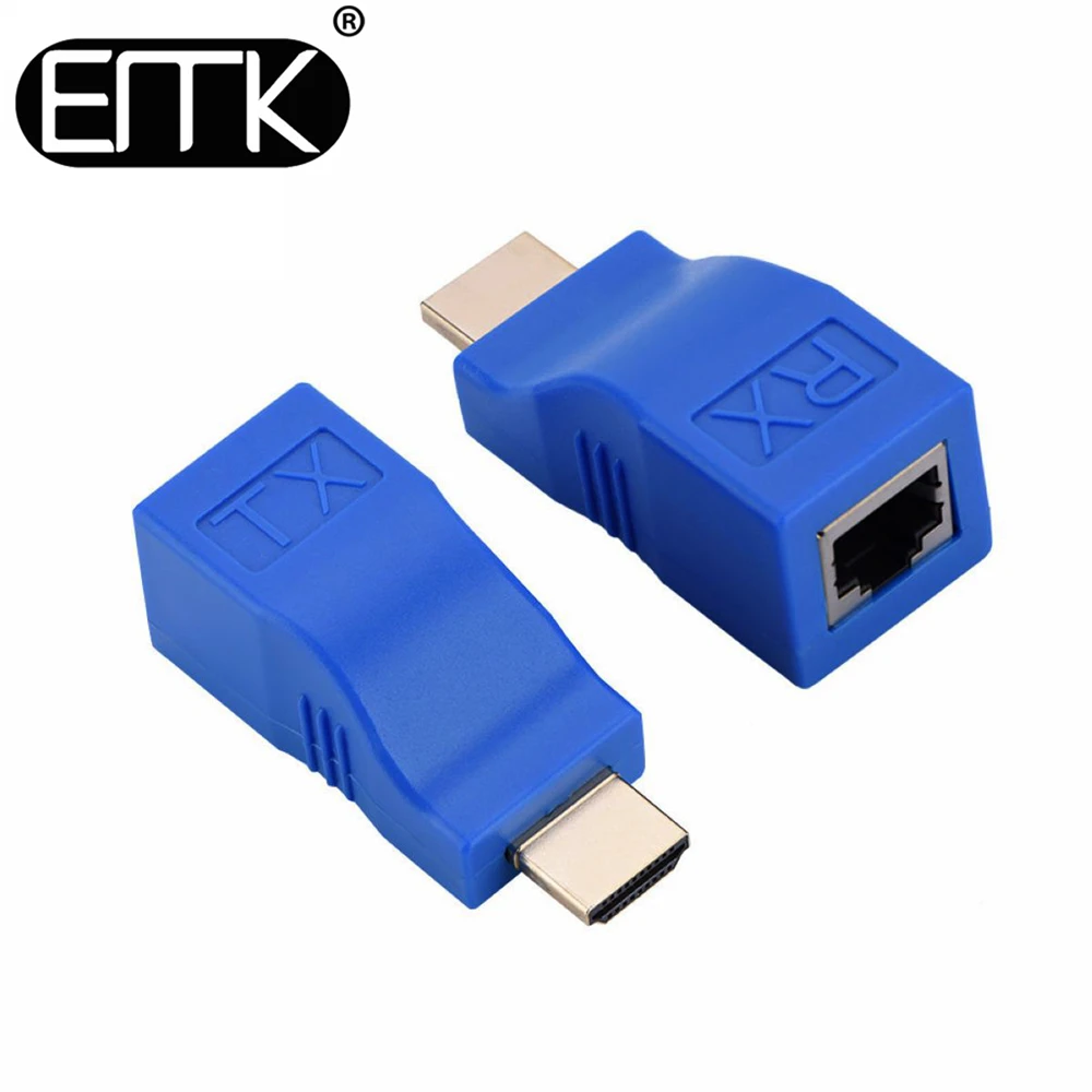 EMK 30 м HDMI удлинитель передатчик TX RX HDMI в Ethernet конвертер 1,4 в 1080P по Cat5e CAT6 RJ45 LAN кабель для ТВ HD ТВ PS3 STB