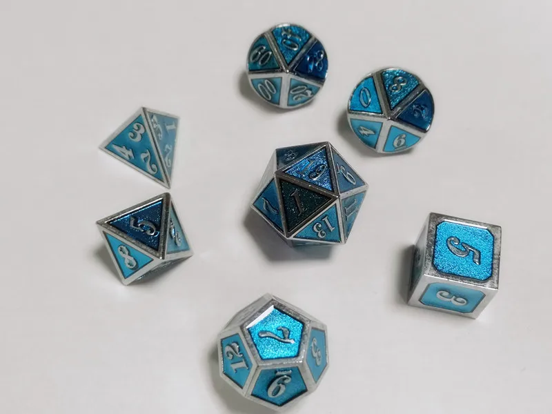 Сплав цинка металлические многогранные кости 7 шт./компл. для ролевых игр DnD для изучения математики