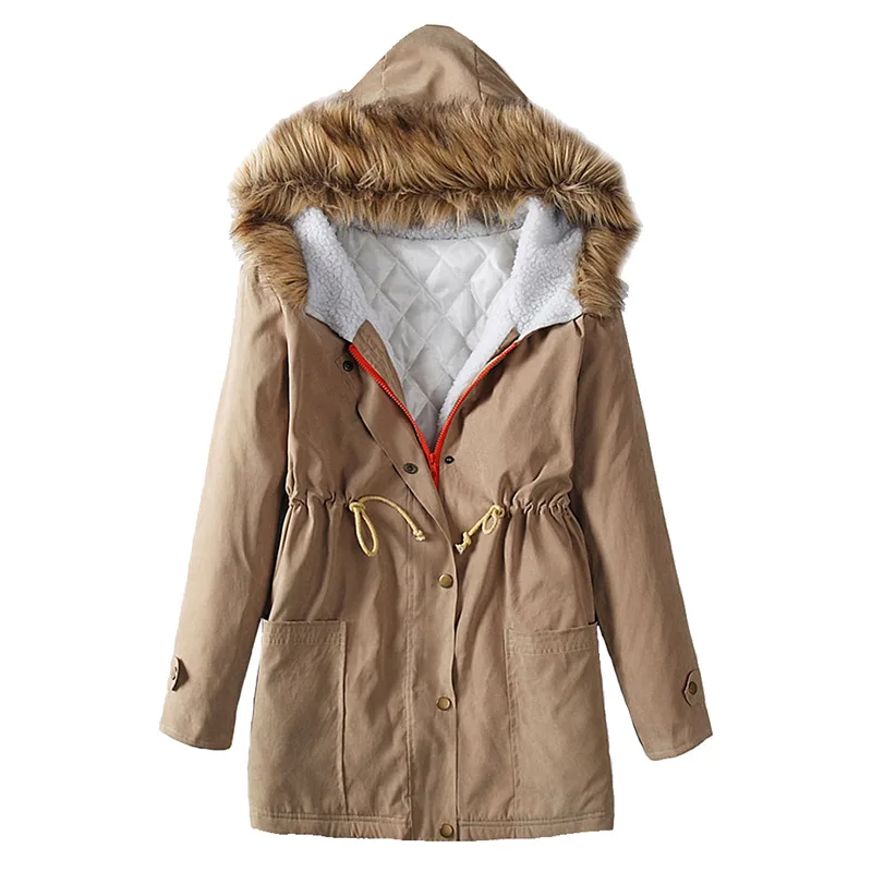 OLGITUM 2019 Women's long coat thickening collar cotton coat women's cotton winter jacket women CC519