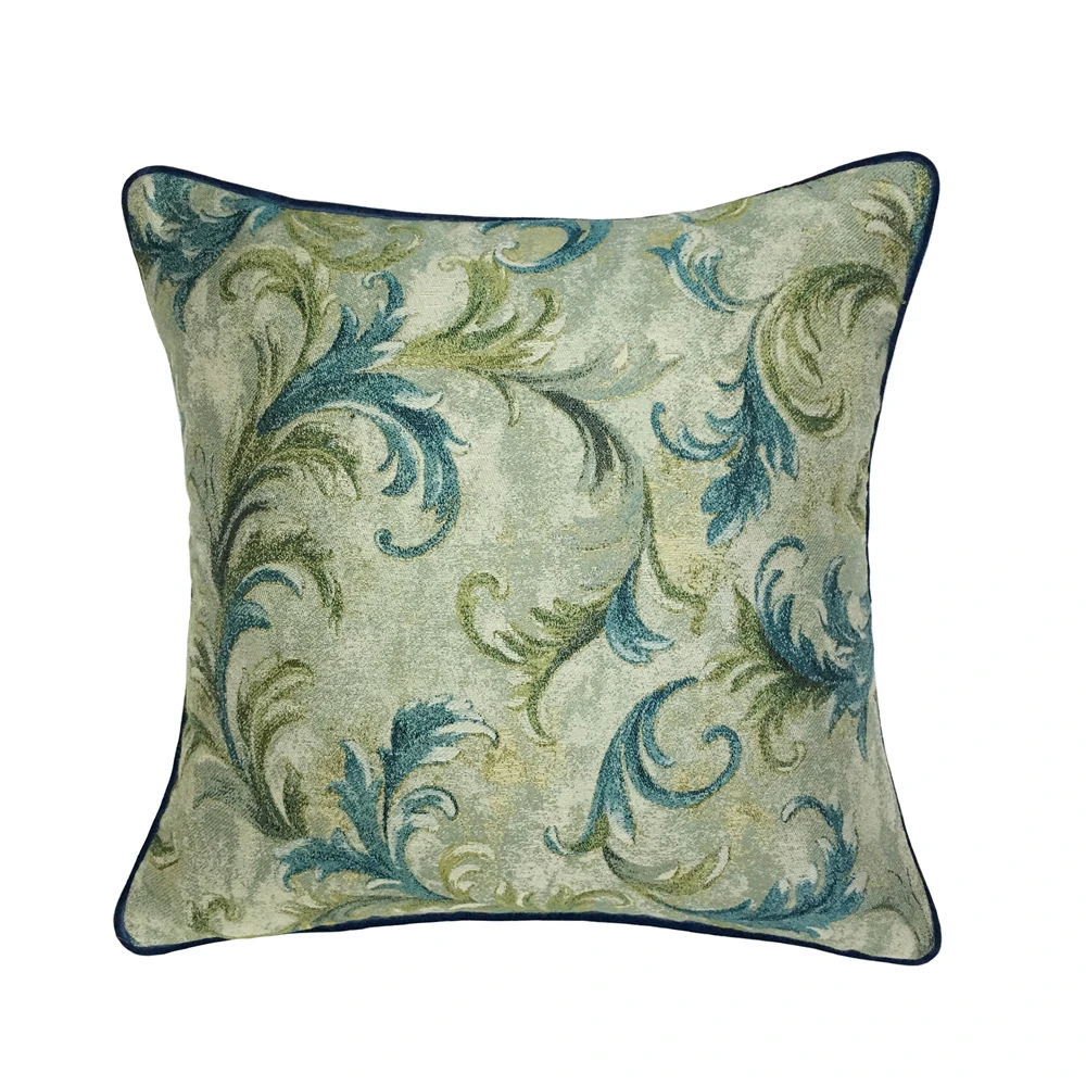 

Free Shipping Brand New Vintage Leaves Woven Polyester Jacquard Rayon Cushion Cover Decorative Pillow Case 45x45cm Sell by piece