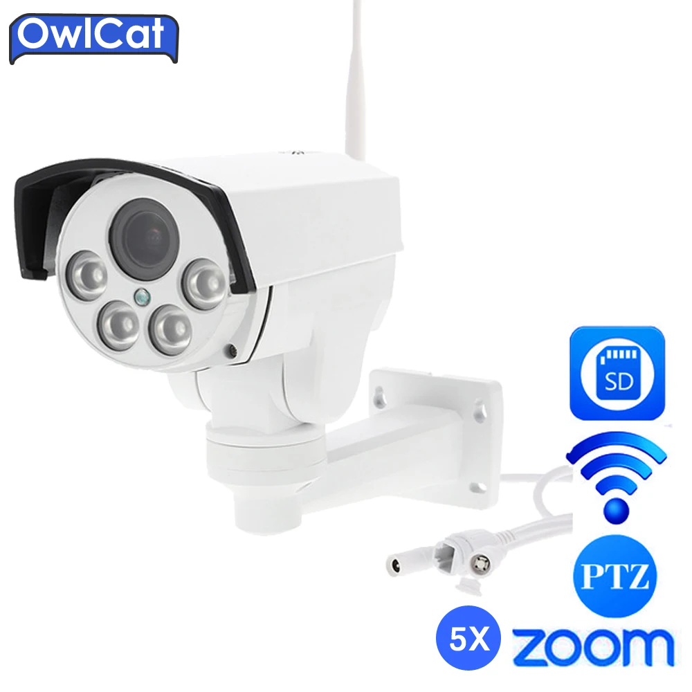OwlCat HD 1080 P PTZ IP Камера WI FI открытый 5X зум Автофокус 2 7 13 5 мм len видеонаблюдения 2MP ИК