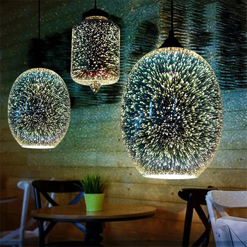 Colored Glass Pendant Lights simple modern led pendant lamp 3d color glass hanging light fixtures dining room pendant lights deco