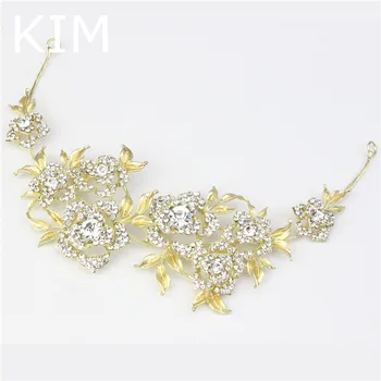 

Korea Bride Flower Tiara Hair Jewelry Crowns Wedding Accessories casamento acessorios para mulher bijoux de tete