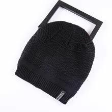 Новые шерстяные мужские зимние шапки модные вязаные черные шапки Осенняя шапка повседневные Мягкие вязаные шерстяные хлопковые шапки хип-хоп