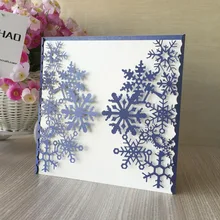 30 шт. лазерная резка Снег Дизайн печать свадебные карты дизайн персонализированное приглашение на свадьбу карты Рождественские открытки, поздравительные открытки