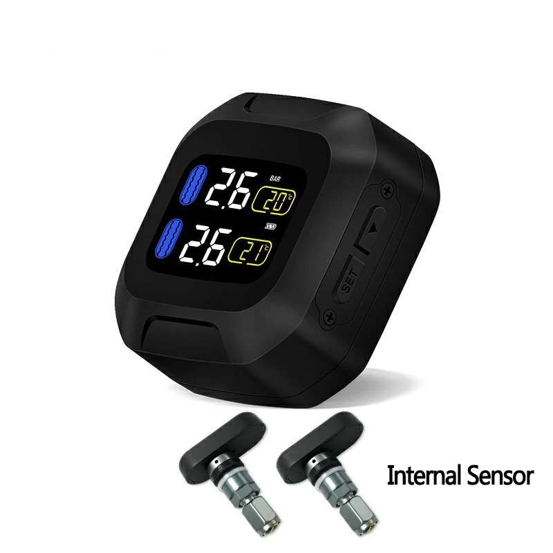 

TPMS Motorcycle Tire Sensor Wireless Tire Tyre Pressure Monitoring System TPMS Moto Internal/Externalpir Sensor LCD Display
