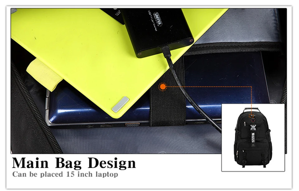 Швейцарский большой емкости Оксфорд водонепроницаемый рюкзак мужская дорожная сумка модные школьные сумки 18 дюймов ноутбук рюкзаки для подростков mochila