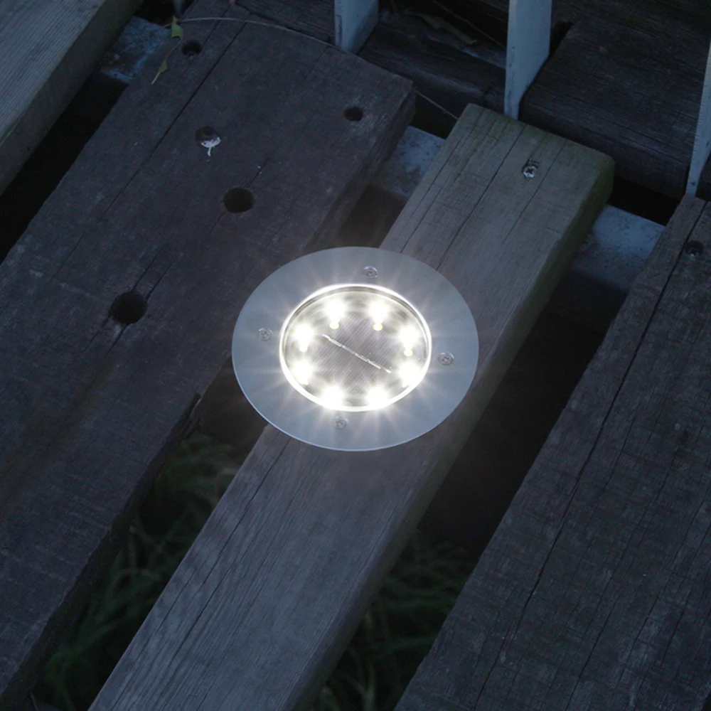 Lâmpada de Fundição de Alumínio Lâmpadas do Gramado Solar do Jardim Terraço e Jardim à Prova d' Água Convés Solar Enterrado Decoração 8leds Luz 7 Lâmpadas Do Gramado Luz Solar Do Jardim terraço e jardim decoração