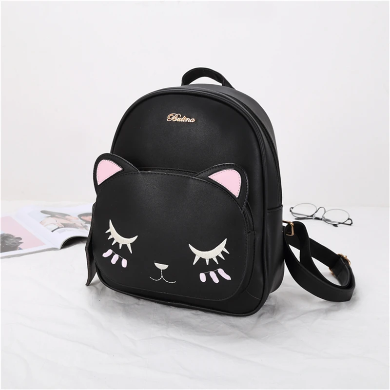 21 клубный брендовый женский черный рюкзак с изображением кошки, милая композитная сумка на плечо, лидер продаж, дамская сумочка, сумки для покупок, студенческий рюкзак в консервативном стиле