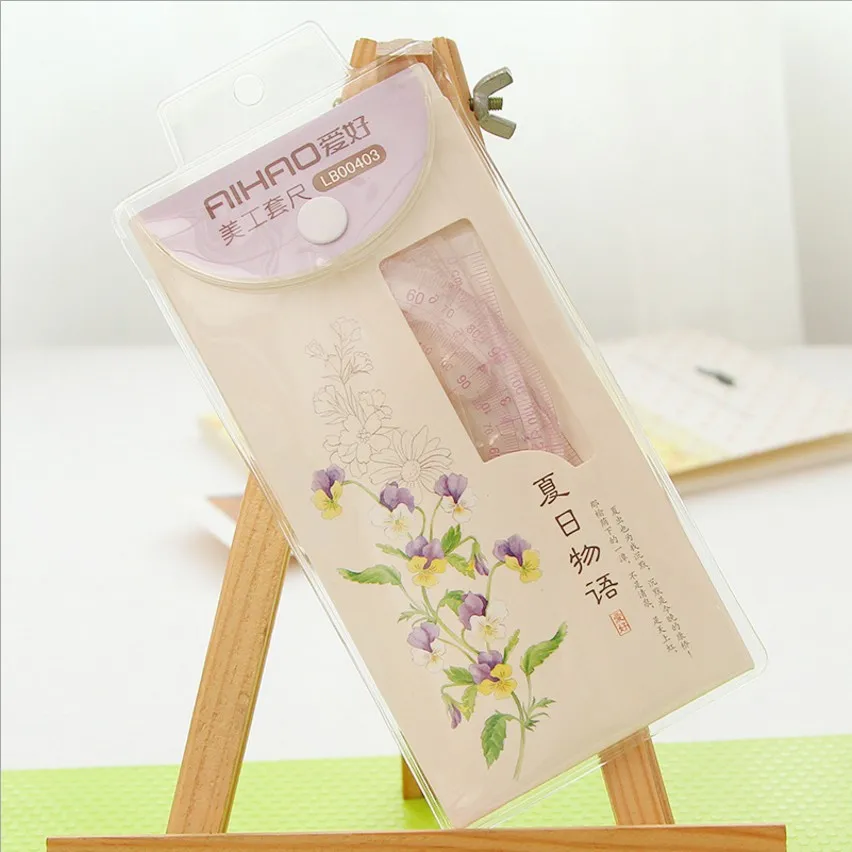 AIHAO 1 set Protractors Rulers Triangular plate semicircle angle set