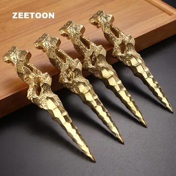 

Personality Chinese Tea Knife Handmade Pure Copper Gold Pry Tools Cut Pu Erh Puer Tea Needle Cutter Tea Brick Knives Accessories