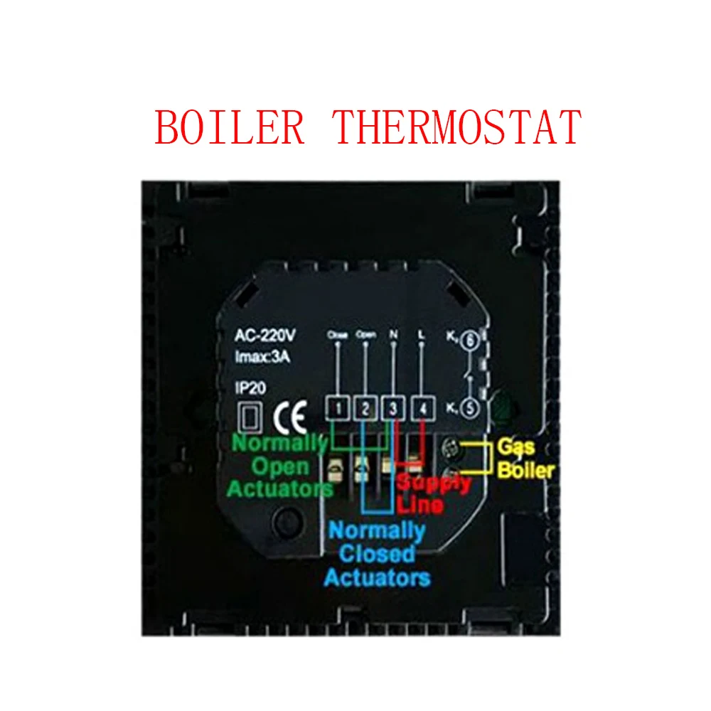 Wifi Термостат сенсорный программируемый котел On& Off контроль газового котла сухой контакт теплый пол, электрическая система отопления - Цвет: Boiler thermostat