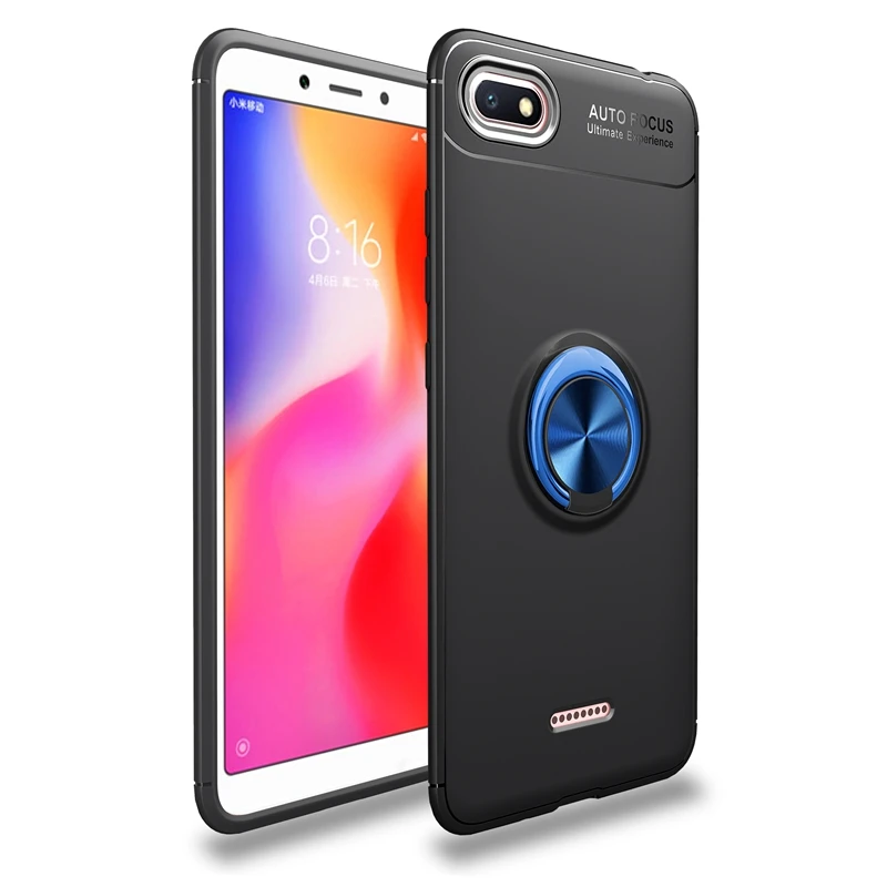 Чехол для Xiaomi redmi 6A с магнитным кольцом, адсорбционный чехол s redmi 6A, мягкий ТПУ резиновый чехол-подставка для Xiomi redmi 6A, чехол s - Color: blue ring