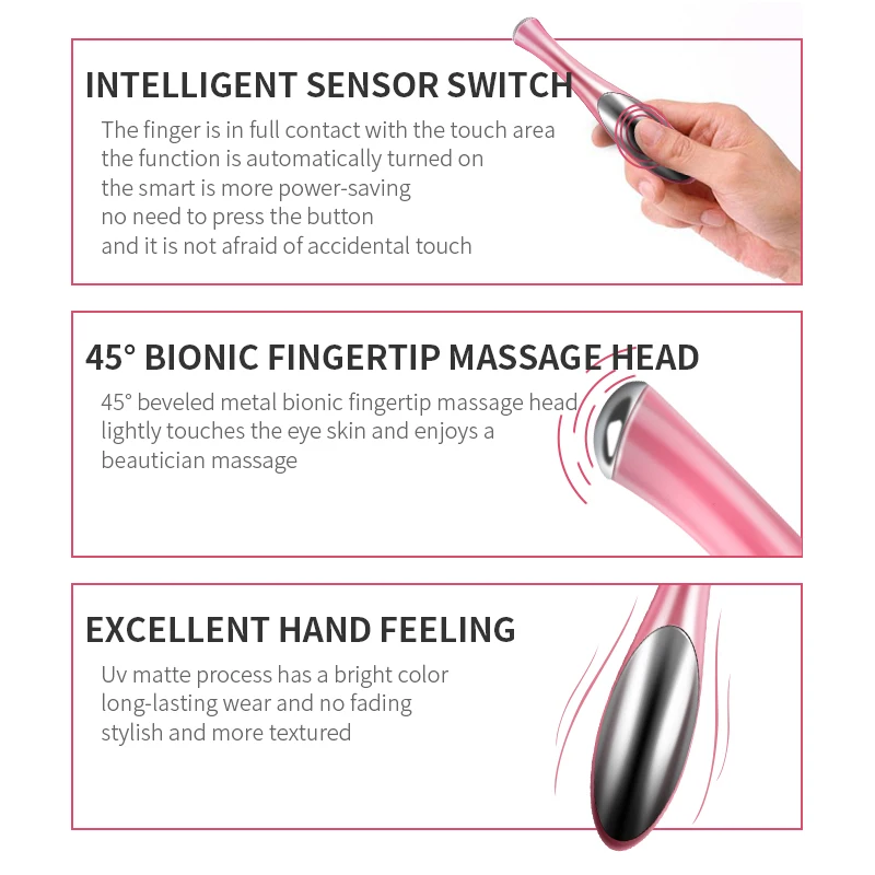 Portable Mini Eye Massage Device Pen Type Electric Eye Massager Dark circles Eye bags Wrinkle Thin Facials Vibration Beauty Tool