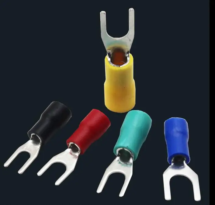 300pcs Insulated Fork Shaped Terminal SV1.25 3 Furcate Cable Wire Connector Crimp Terminalin