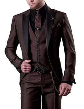 

Customized Italian 3 piece wedding dress suit men's slim suit party dance dress tuxedo fashion suit jacket pants vest