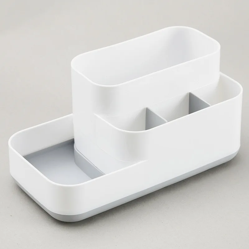 Съемный пластиковый настольный отделочный ящик для хранения косметики, кухонный Органайзер, разделенные предметы домашнего обихода - Цвет: gray