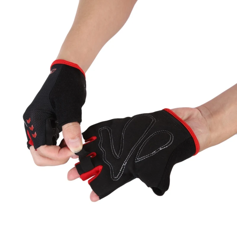 Мужские и женские перчатки для езды на велосипеде, велосипедные перчатки, спортивные дышащие перчатки для езды на велосипеде, спорта на открытом воздухе - Цвет: Красный