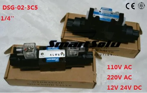 

Smart DSG-02-3C5 RC 1/4 12V DCSolenoid Operated Directional Valve, 3 Positions, Terminal Box plug-in connector type