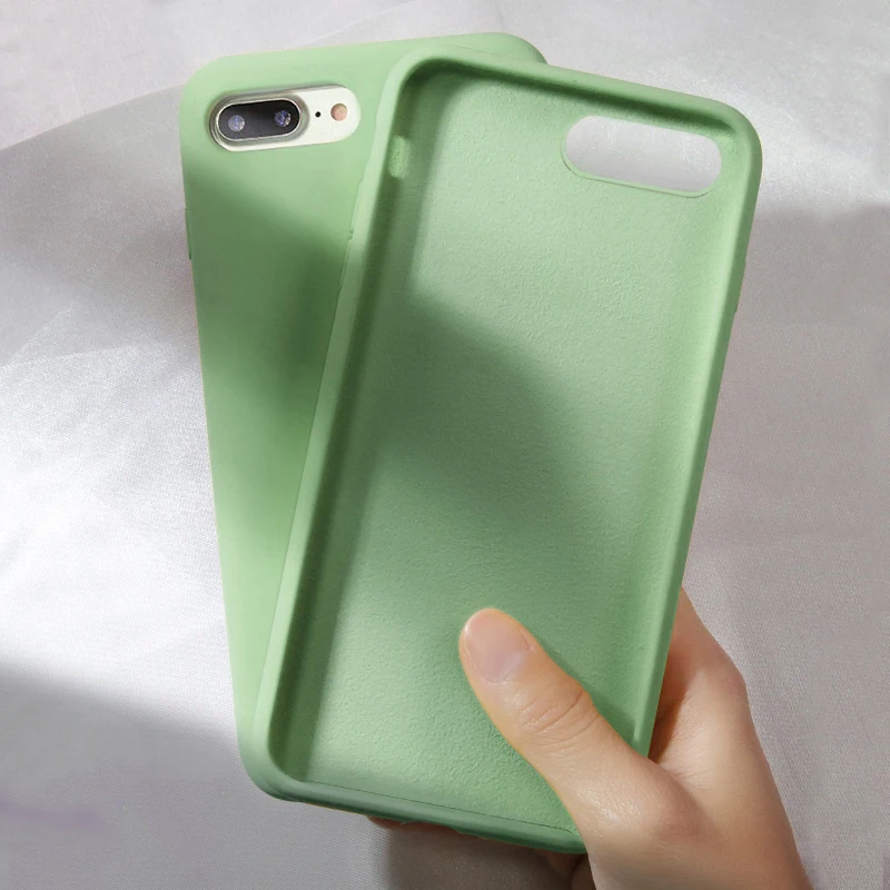 Оригинальный мягкий жидкий силиконовый резиновый чехол для iPhone 8 7 6 6S Plus телефона