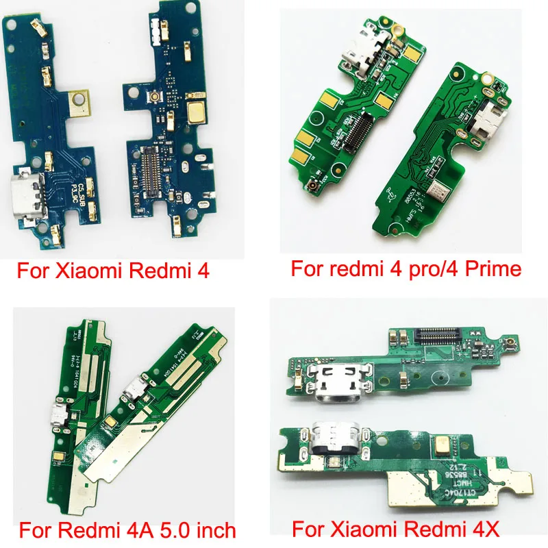 10 шт./партия USB порт зарядное устройство док-станция разъем плата с зарядным портом Flex для Xiaomi redmi 4A 4X Prime 5 6 Note 3 5 6 S2 5A 7 Pro