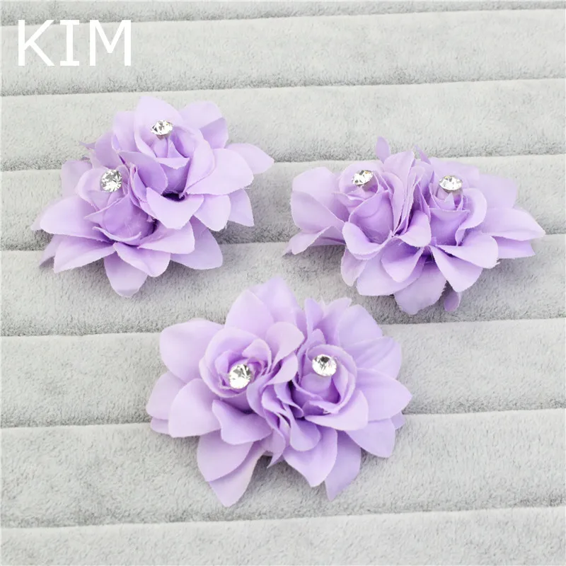 3pcs Lot Ivory Red Pink Purple Flower Crystal Wedding Bridal Hair