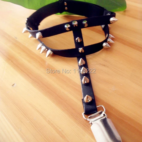 

Sexy Harajuku 100% Handmade Leg Garter, Faux Leather Studded Rivets Punk Goth Rock Leg Garter Belt Ring