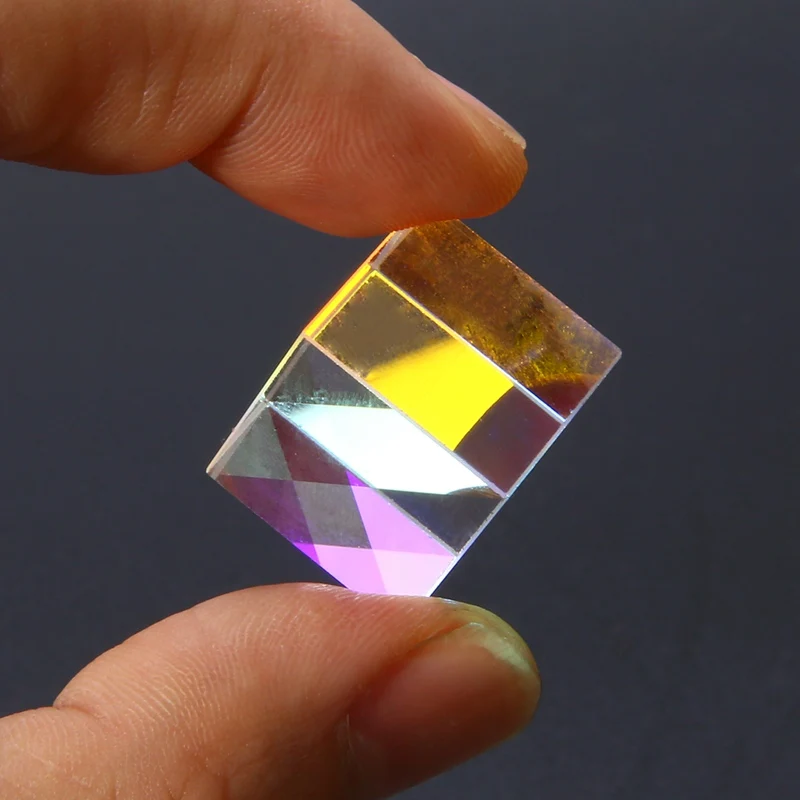 Optical Glass Cube Defective Cross Dichroic Prism Mirror Combiner Splitter Decor  10x10mm 18x18mm 5x5mm Transparent Module Toy