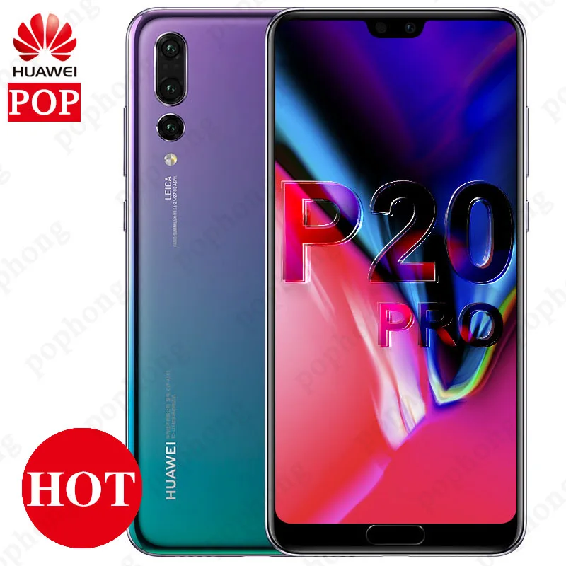 Мобильный телефон huawei P20 Pro, 6,1 дюймов, 4G, LTE, Kirin 970, четыре ядра, 6 ГБ, 128 ГБ, разблокировка лица, 4000 мАч, суперзарядка, GPU Turbo