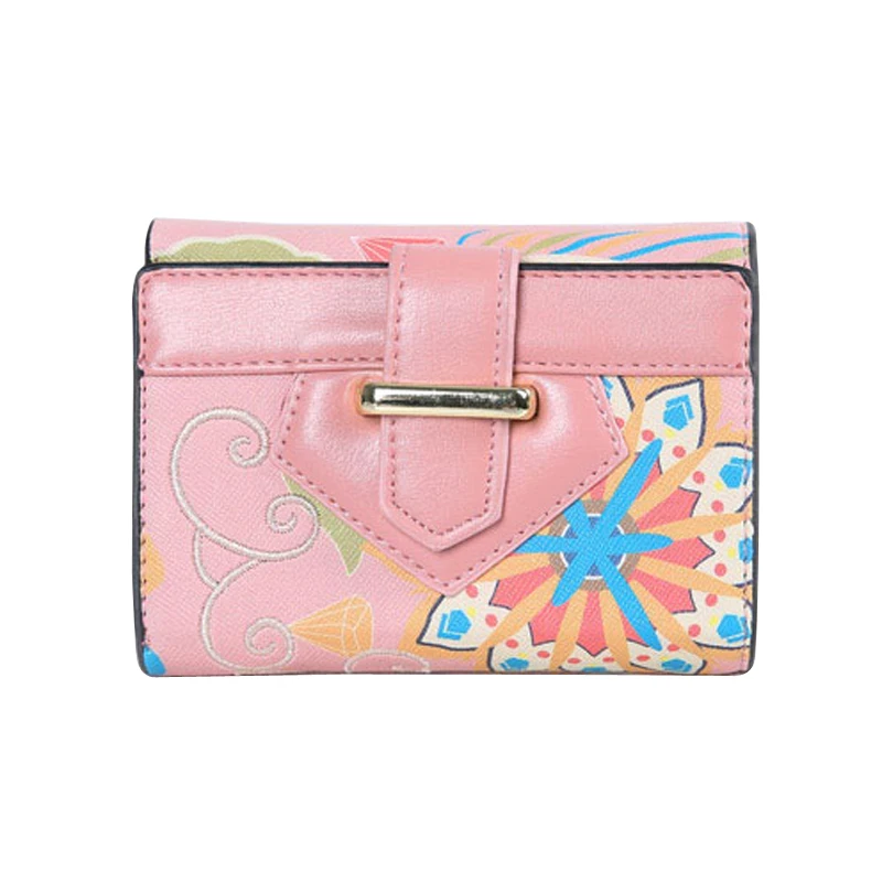 

Korean Vintage Chinese National Wind Style Embroidery Women Wallet Drawstring Vertical Wallet Short Pattern Women Purse
