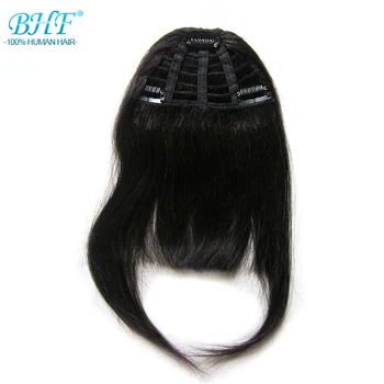BHF Human Hair Bangs 8inch 20g clip in Straight Remy Natural Fringe Hair 3 clip Front Bangs 1