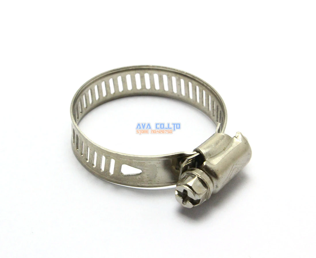 Aexit Adjustable 13-19mm Clamps Cable Tight Coolant Hose Pipe Fitting Worm Gear Strap Clamps Clamp 2pcs 