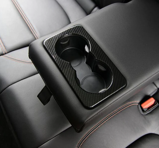 Rear Seat Water Cup Holder Cover Trim For Jaguar F Pace X761 / XE X760 / XF X260 2016 Carbon
