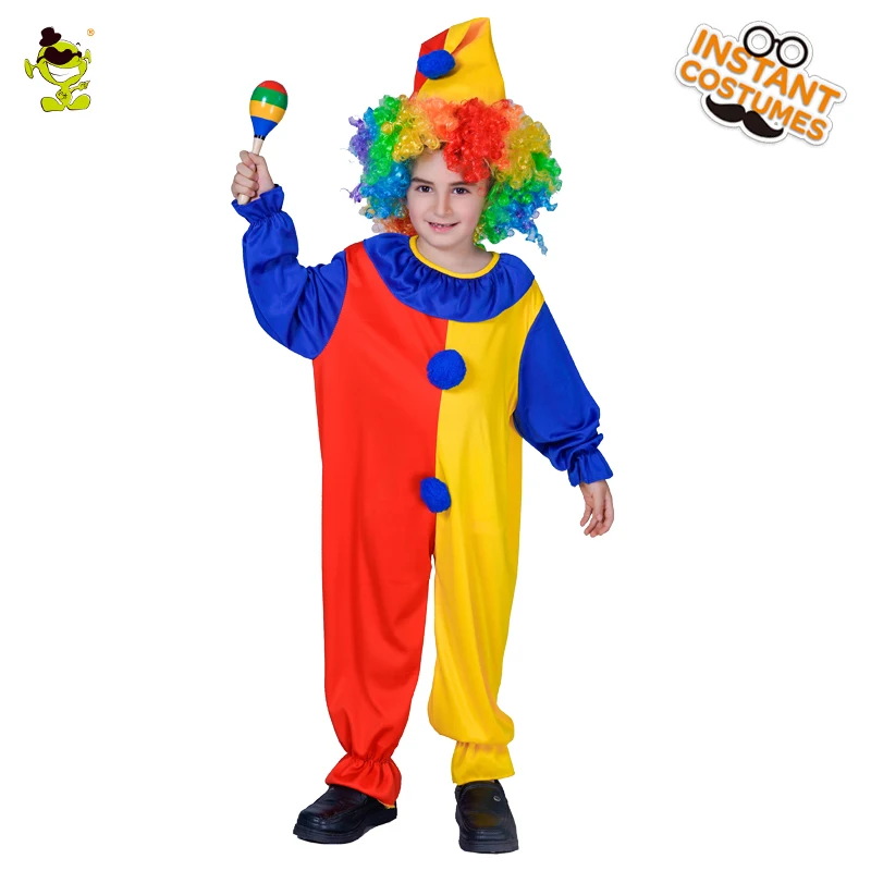 Костюмы Клоуна на Хэллоуин для детей, ролевые игры с париком, Костюмы Клоуна
