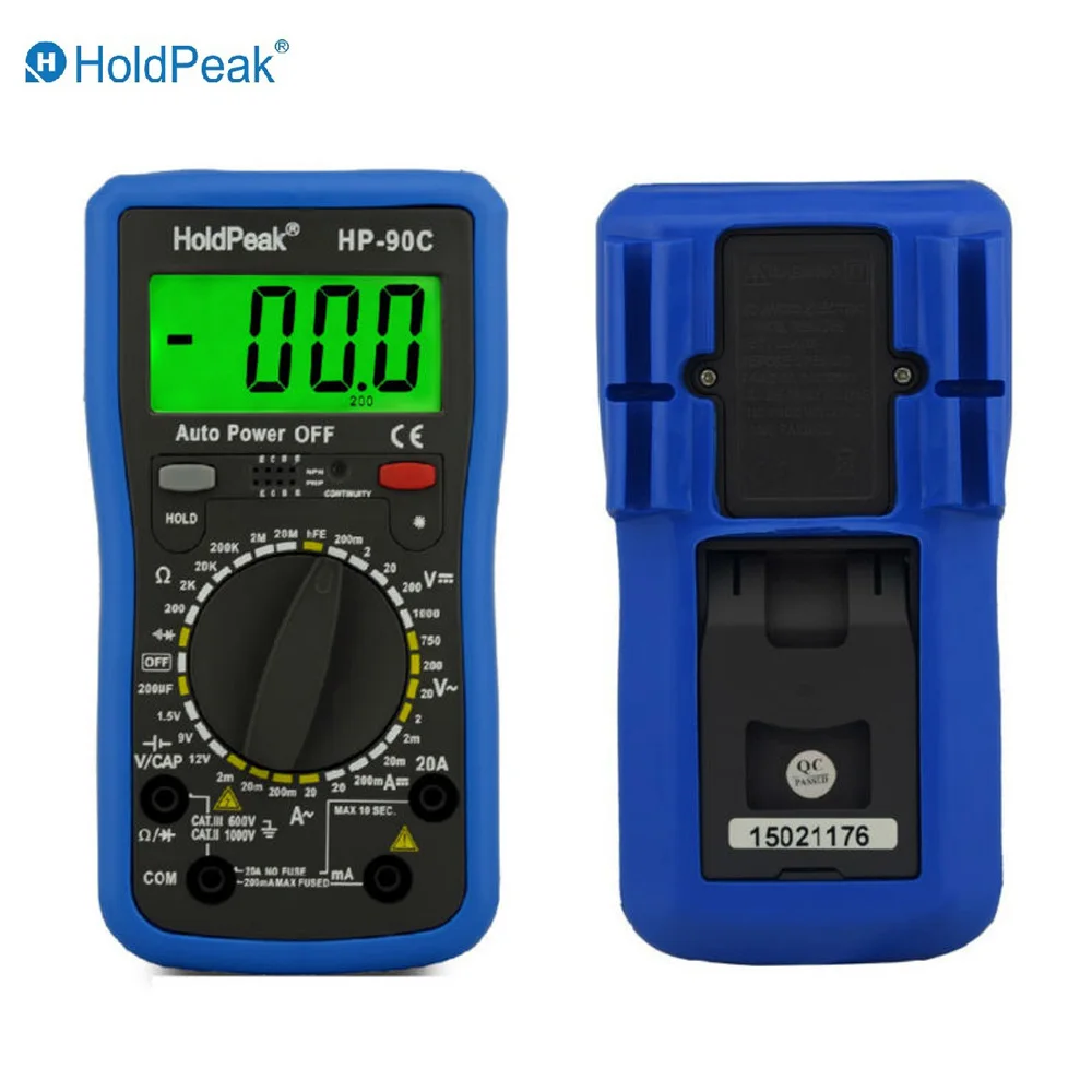 

Multimetro Digital HoldPeak HP-90C 1000V Digital Multimeter Meter with Battery/Resistance/Capacitance Test