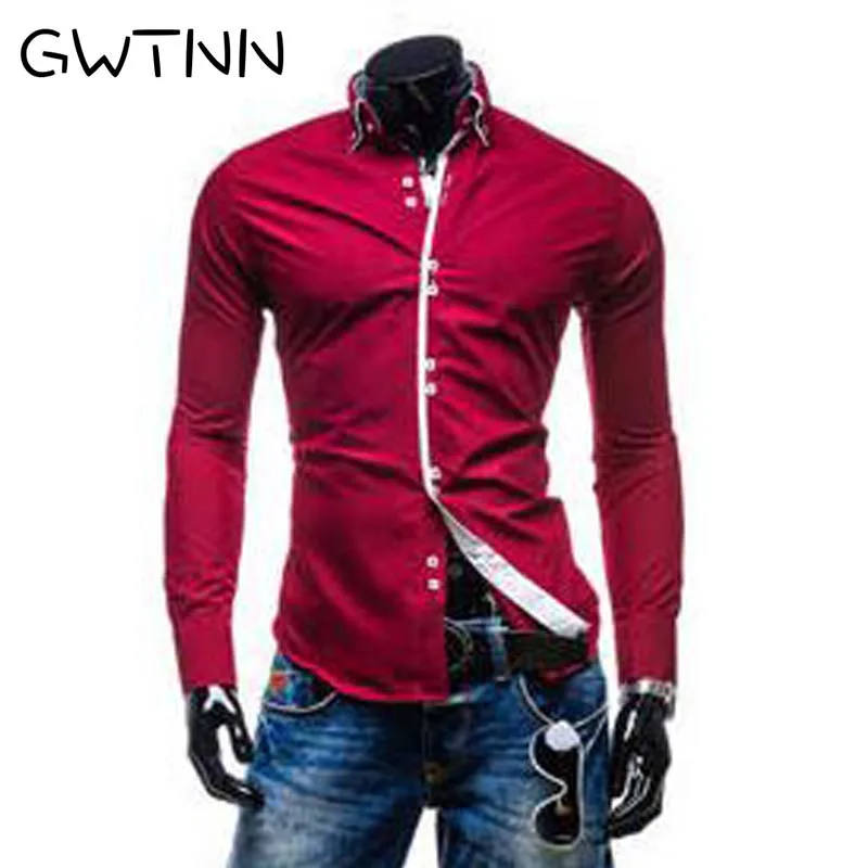 Buy Men Shirt Luxury Brand 2018 Male Long Sleeve