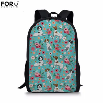 

FORUDESIGNS Boys School Bags German Shorthaired Pointer Pattern for Kids Baby Bags Student Child Kindergarten Backpack Grade 1-4