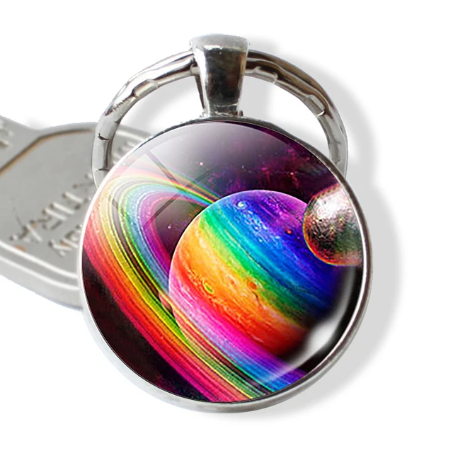 Solar Eclipse Galaxy Keychain Space Pendant Fashion Key Chain