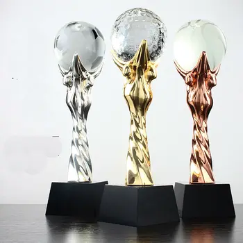 

Hot!Customized Metal Champions League Trophy With a Crystal Football For World Cup Trophy Sports Souvenirs Soccer Awards Cups