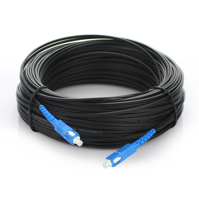 Открытый капельный кабель SC Одномодовый SM симплекс FTTH капельный патч-кабель одномодовый волоконно-оптический соединительный кабель стальной Stengthen член