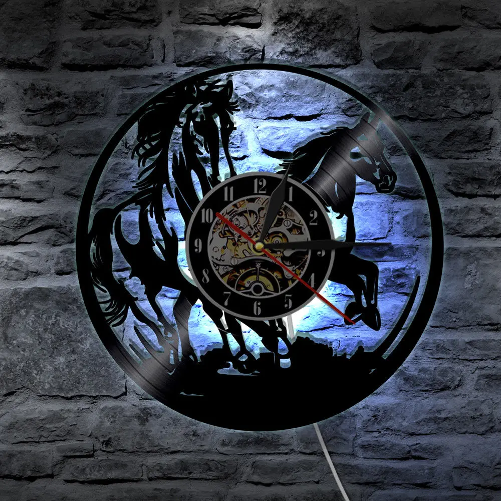 Buy Horse Laser Wall Clock Battery Operated LED