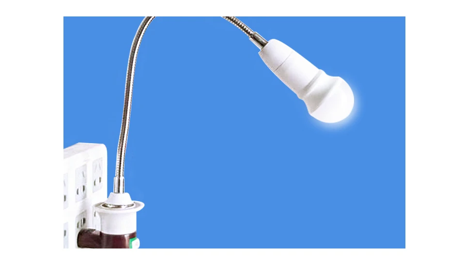 Flexible E27 to E27 LED Lamp Base Holder Bulb Screw Socket Adapter  (10)