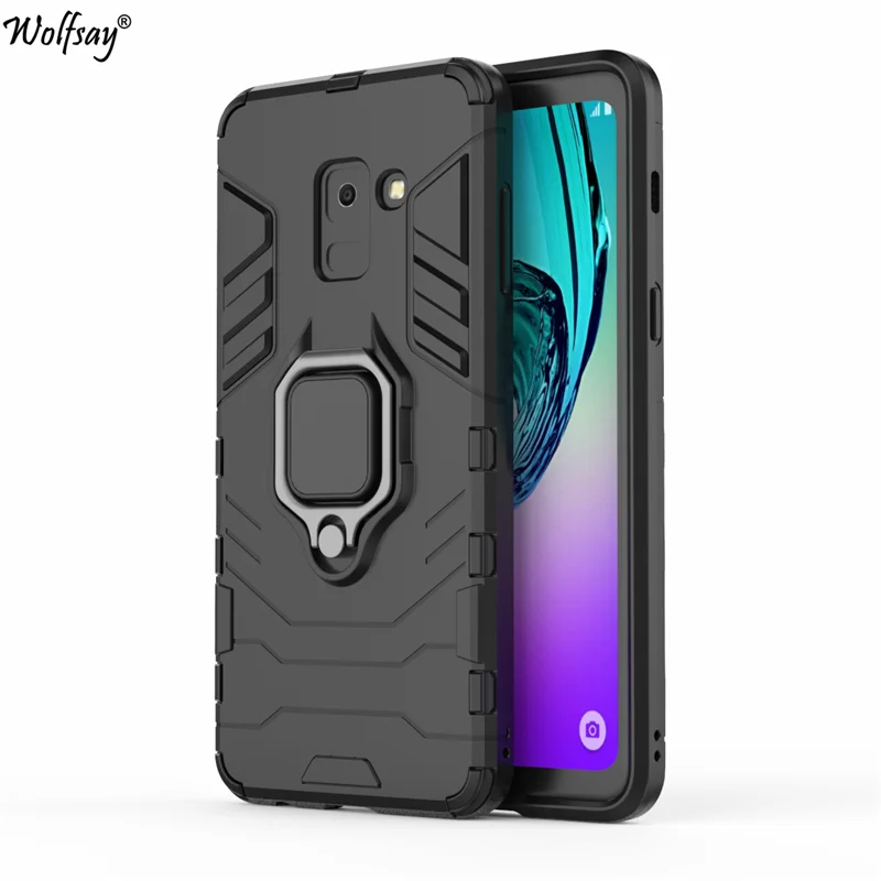 

Wolfsay for Samsung Galaxy A8 2018 Case, A530F Car Holder Armor Cases Hard PC & Soft Silicone Cover for Samsung Galaxy A8 2018