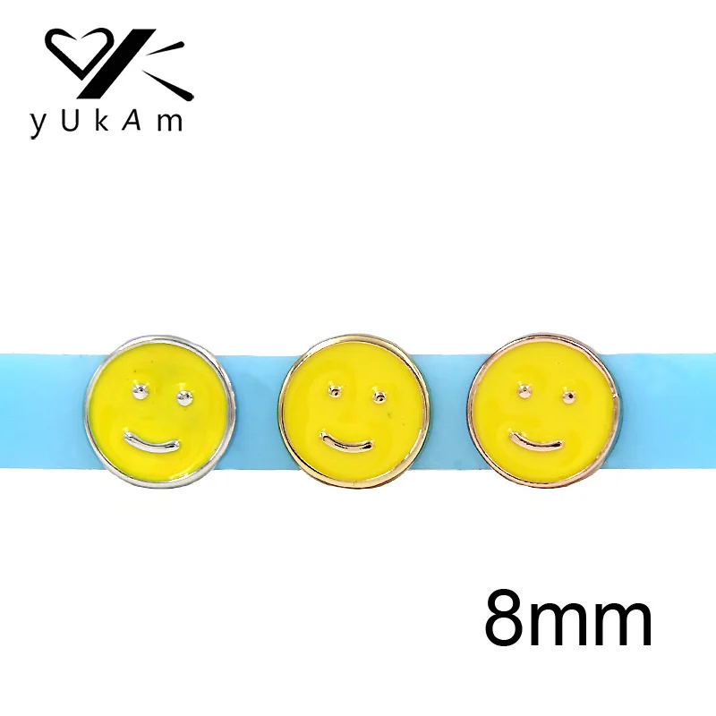 Ювелирные изделия YUKAM Slider 8 мм милые круглые желтые эмалированные шармы со