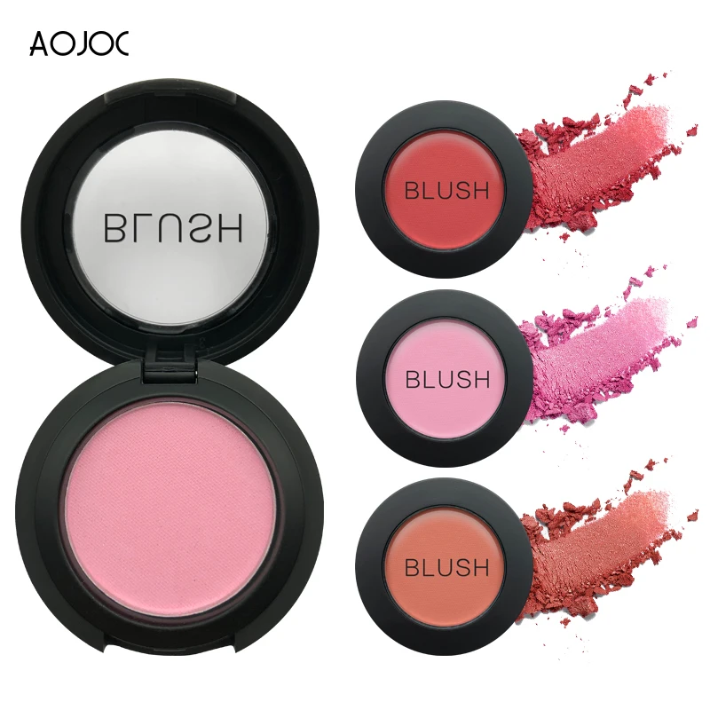 3 Colors Pure Mineral Blush Face Blusher Powder With Make Up Blusher