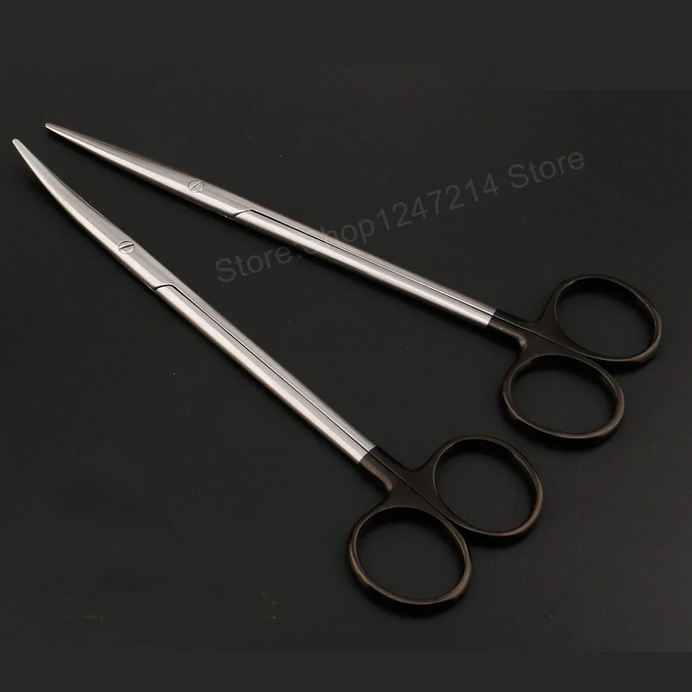 12.5 15 16 18cm black handle round head scissors fine blunt straight straight scissors 5